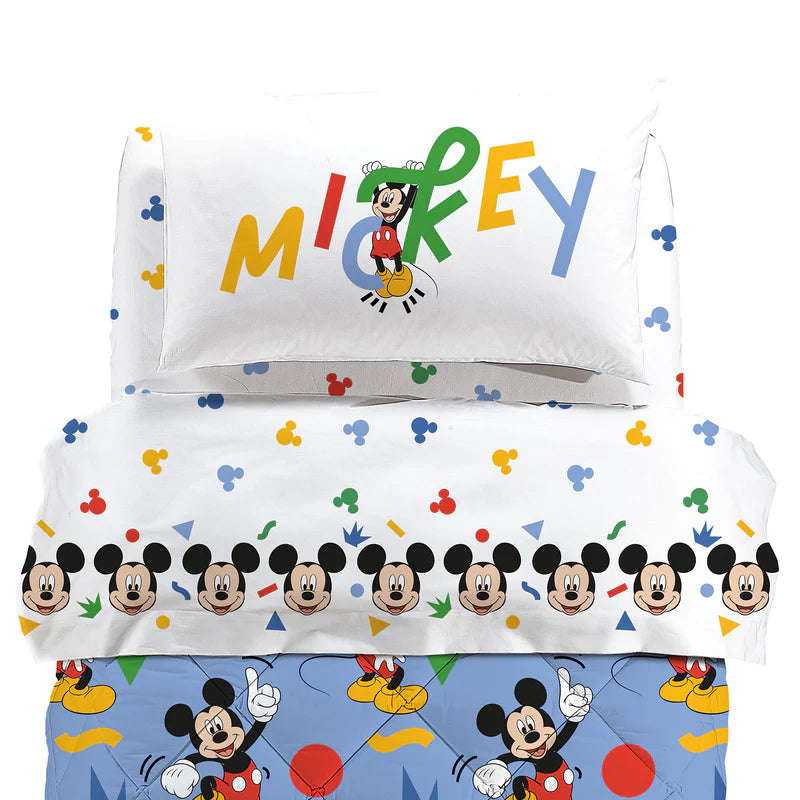 CALEFFI COMPLETO LENZUOLA DISNEY MICKEY COLORS 1 PIAZZA