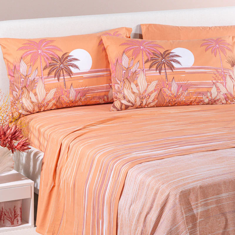 CALEFFI COMPLETO LENZUOLA PALM SPRING 2 PIAZZE PURO COTONE