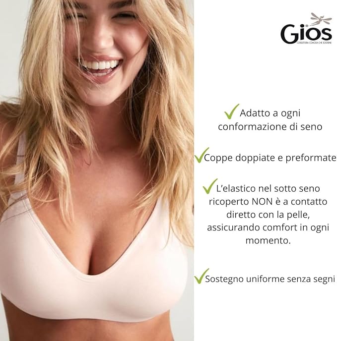 GIOS REGGISENO SFODERATO AROMA PURO COTONE BIOLOGICO