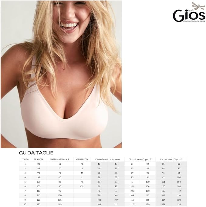 GIOS REGGISENO SFODERATO AROMA PURO COTONE BIOLOGICO