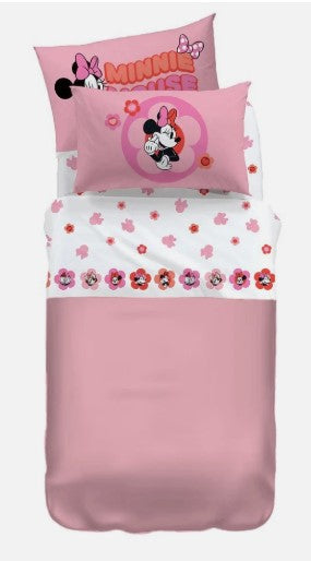 CALEFFI COMPLETO LETTO MINNIE FLOWERS DISNEY 1 PIAZZA