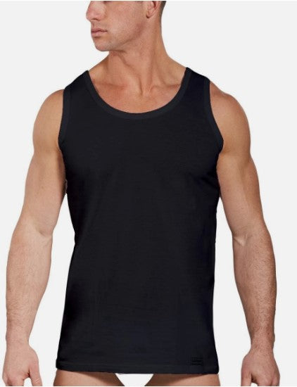 CANOTTA SPALLA LARGA PURO COTONE PETTINATO NAVIGARE