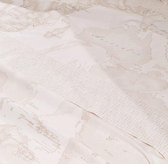 PRIMA CLASSE ALVIERO MARTINI COMPLETO LETTO COPRILETTO IN PERCALLE GEO WHITE