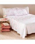 CALEFFI COMPLETO LENZUOLA 2 PIAZZE PURO COTONE FLORES