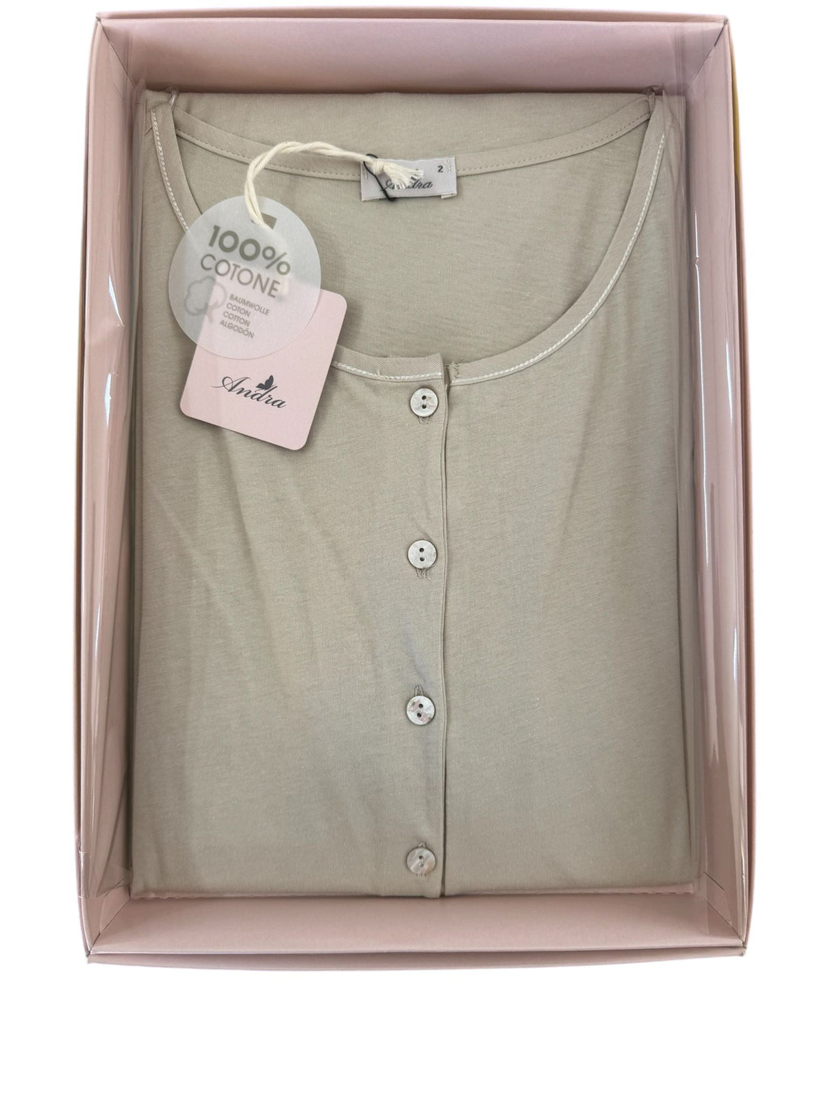 ANDRA CAMICIA DA NOTTE MEZZA MANICA SERAFINO PURO COTONE